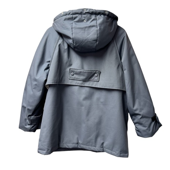 Nap Loungewear Hooded Drawstring Duck Down Filled Parka Coat Hazel Blue Large L - Picture 4 of 16